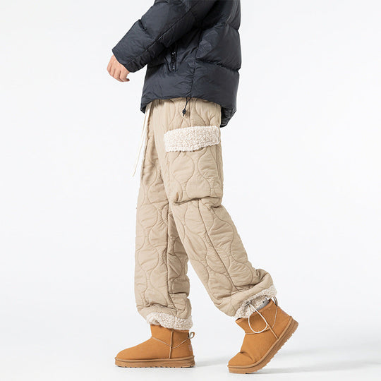 Men’s Quilted Winter Ski Pants – Warm Straight-Leg Trousers