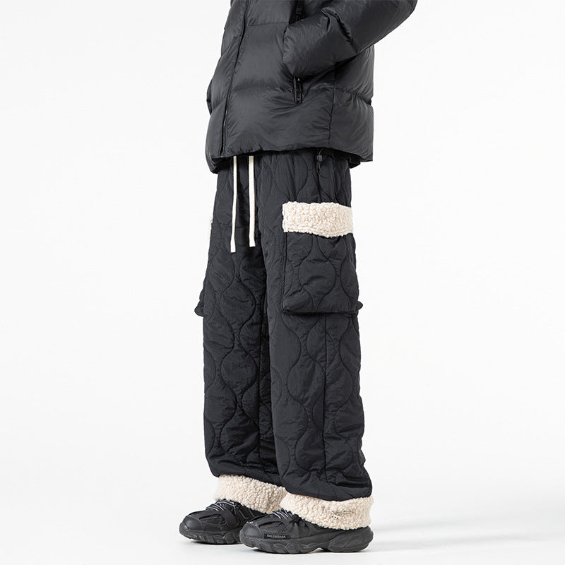Men’s Quilted Winter Ski Pants – Warm Straight-Leg Trousers
