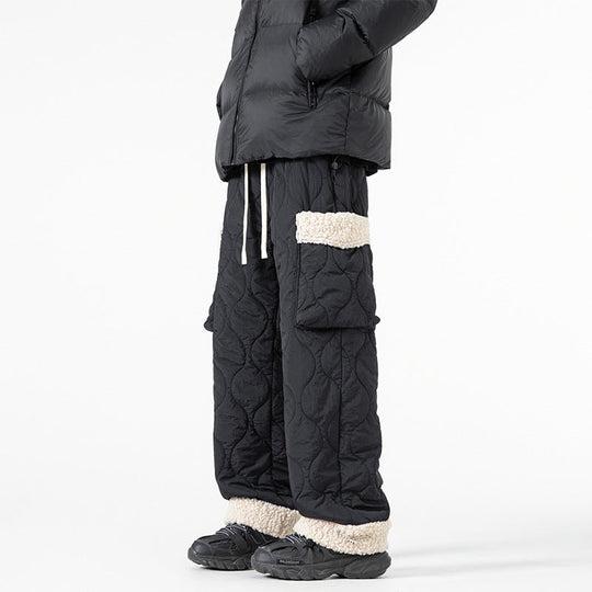 Men’s Quilted Winter Ski Pants – Warm Straight-Leg Trousers