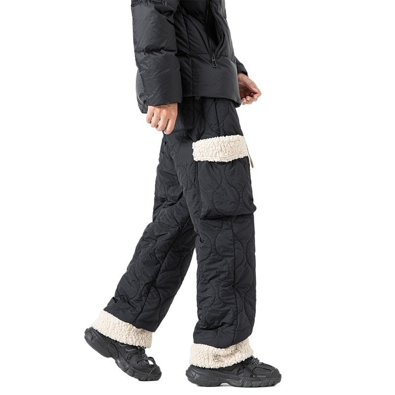 Men’s Quilted Winter Ski Pants – Warm Straight-Leg Trousers