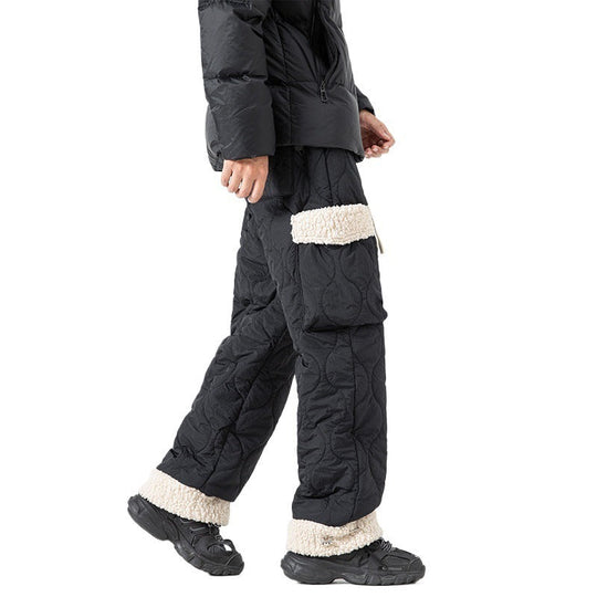 Men’s Quilted Winter Ski Pants – Warm Straight-Leg Trousers