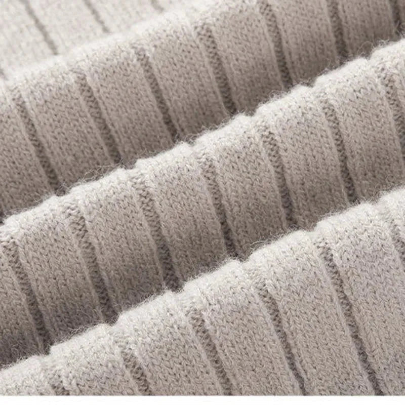 Men’s Ribbed Half-Zip Sweater – Soft High-Collar Spun-Blend Knit
