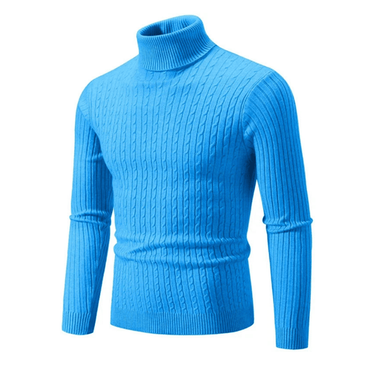 Men’s Ribbed Turtleneck Sweater – Soft Fitted Knit for Smart-Casual Wear