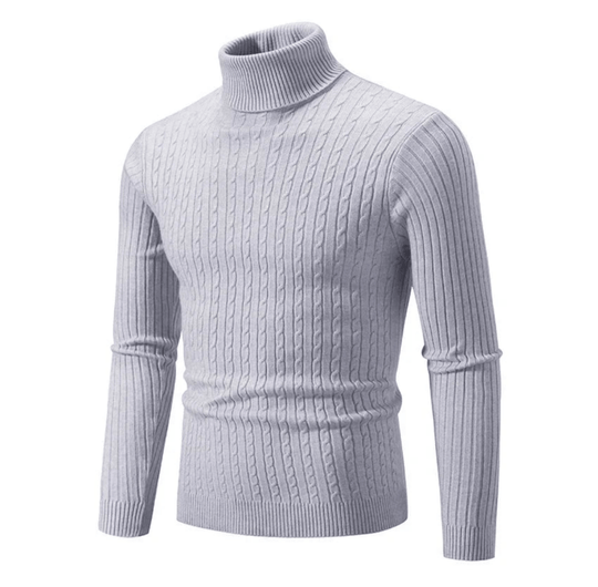 Men’s Ribbed Turtleneck Sweater – Soft Fitted Knit for Smart-Casual Wear