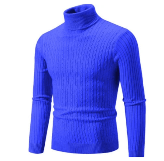 Men’s Ribbed Turtleneck Sweater – Soft Fitted Knit for Smart-Casual Wear