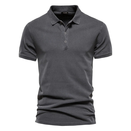 Men’s Short-Sleeve Cotton-Blend Polo – Breathable Summer Shirt