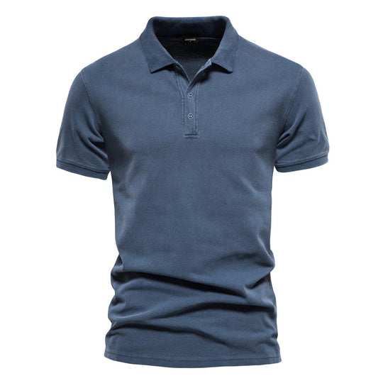 Men’s Short-Sleeve Cotton-Blend Polo – Breathable Summer Shirt