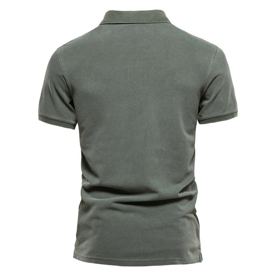 Men’s Short-Sleeve Cotton-Blend Polo – Breathable Summer Shirt