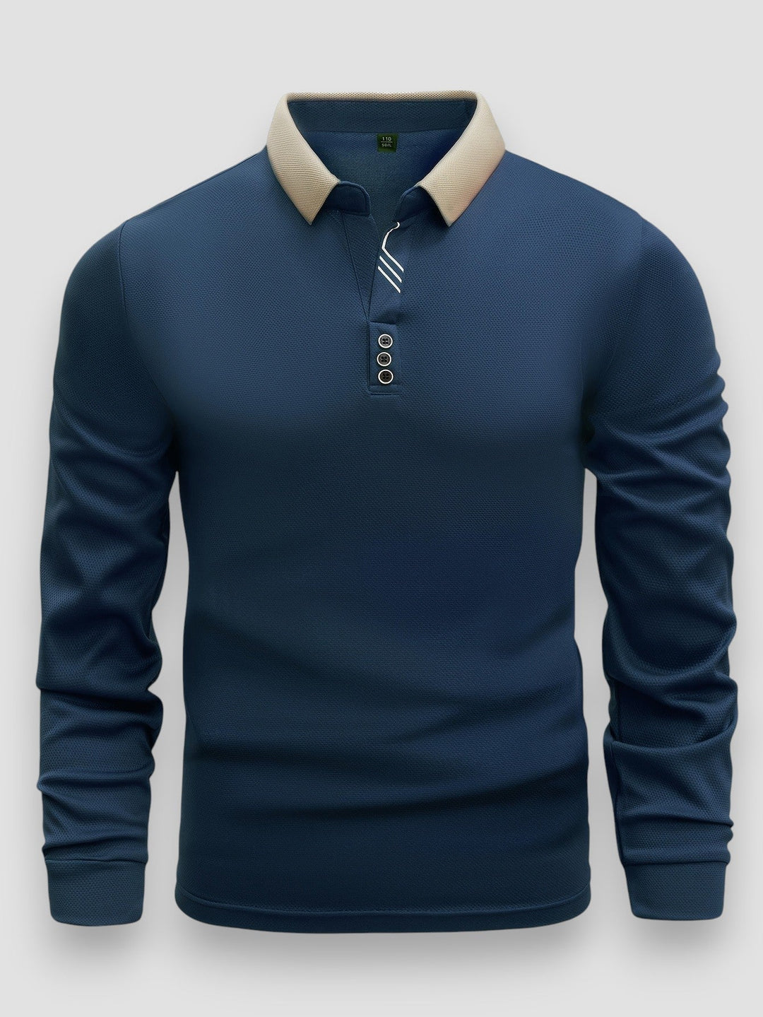 Men’s Slim-Fit Stand-Collar Polo – Soft Long-Sleeve Smart-Casual Shirt