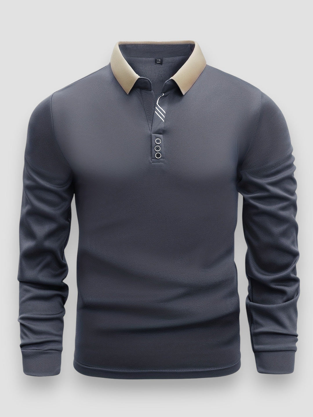 Men’s Slim-Fit Stand-Collar Polo – Soft Long-Sleeve Smart-Casual Shirt