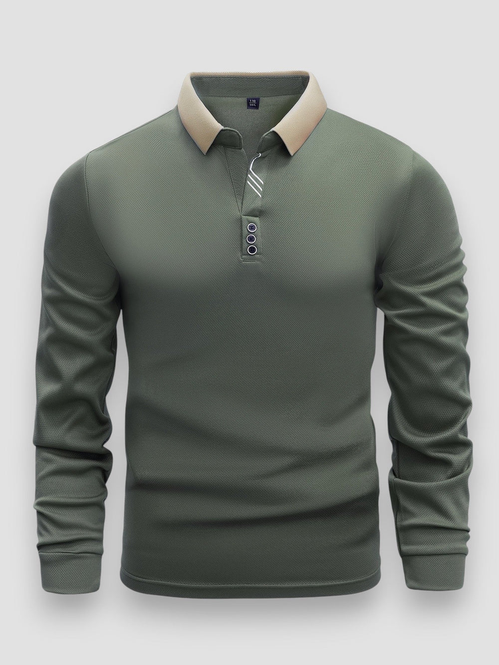 Men’s Slim-Fit Stand-Collar Polo – Soft Long-Sleeve Smart-Casual Shirt