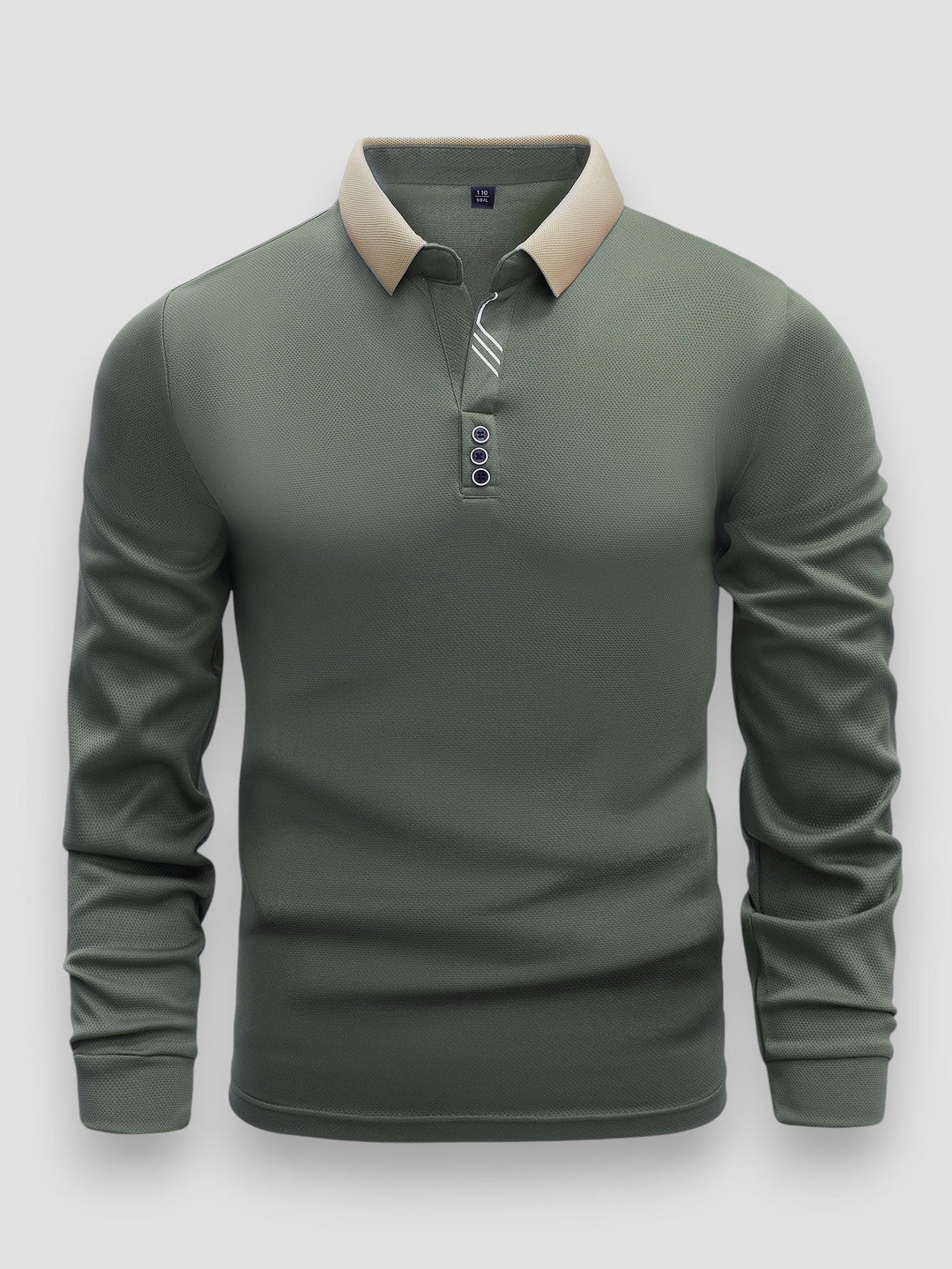 Men’s Slim-Fit Stand-Collar Polo – Soft Long-Sleeve Smart-Casual Shirt
