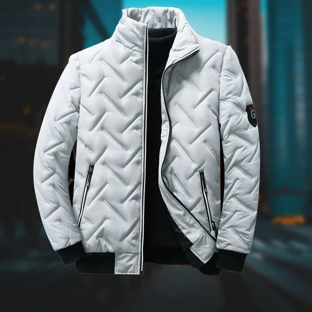 Men's Stand-Collar Quilted Jacket – Warm Structured Winter Coat