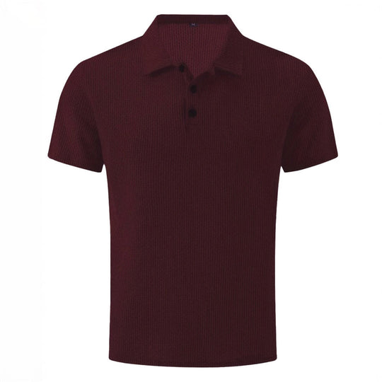 Men’s Stretch Knit Polo Shirt – Ultra-Soft Honeycomb Short-Sleeve Top