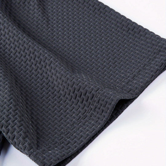 Men’s Stretch Knit Polo Shirt – Ultra-Soft Honeycomb Short-Sleeve Top