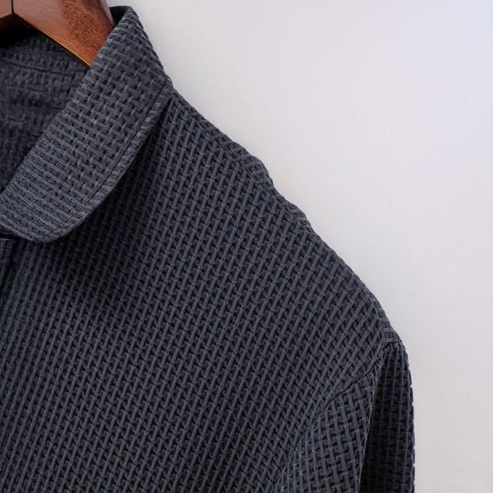 Men’s Stretch Knit Polo Shirt – Ultra-Soft Honeycomb Short-Sleeve Top