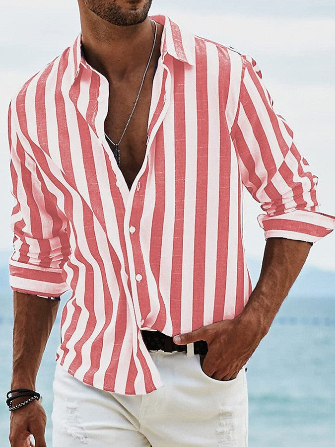 Men's Striped Summer Shirt – Lightweight Casual Top