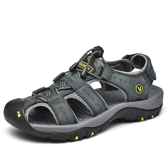Men’s Synthetic Leather Walking Sandals with Anatomical Footbed