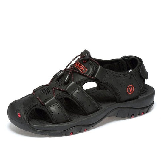 Men’s Synthetic Leather Walking Sandals with Anatomical Footbed