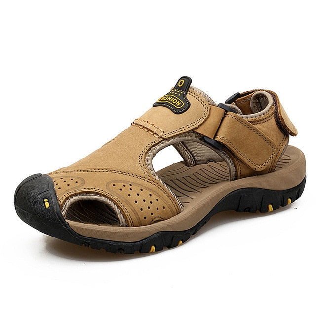 Men’s Synthetic Leather Walking Sandals with Anatomical Footbed