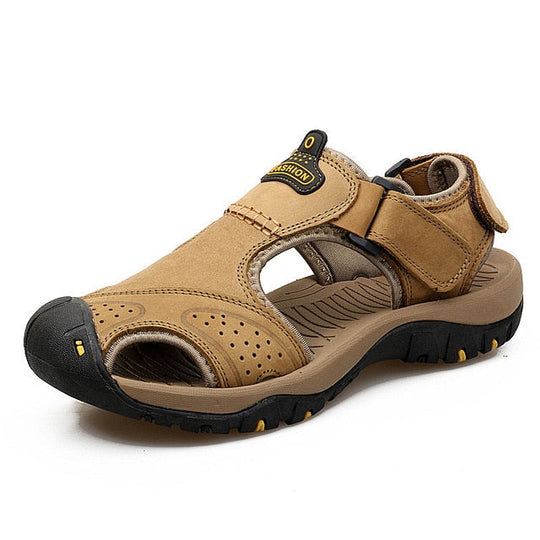 Men’s Synthetic Leather Walking Sandals with Anatomical Footbed