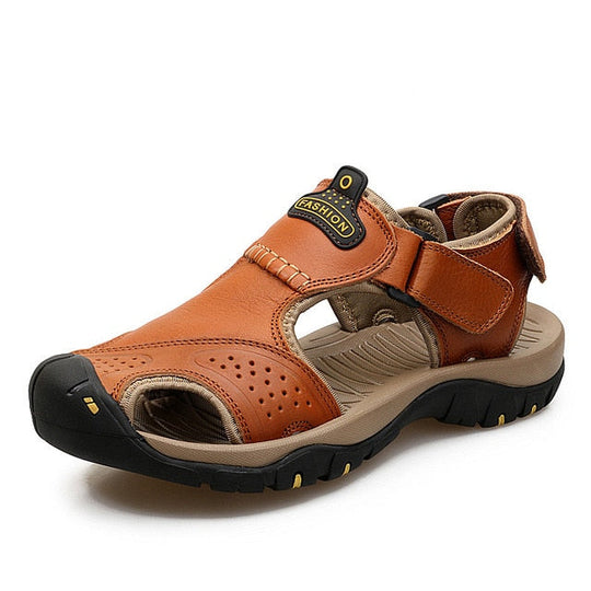 Men’s Synthetic Leather Walking Sandals with Anatomical Footbed