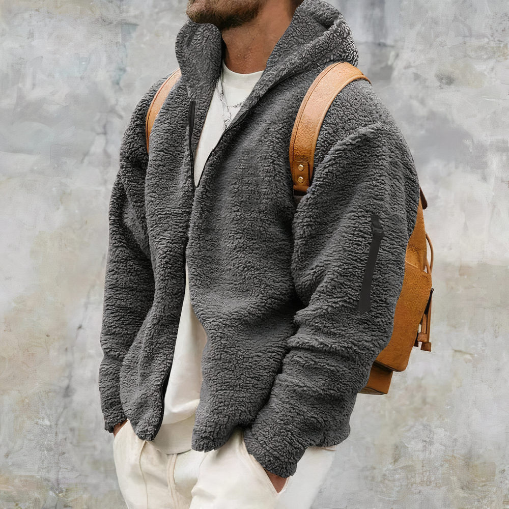 Men's Thick Sherpa-Lined Hooded Winter Jacket