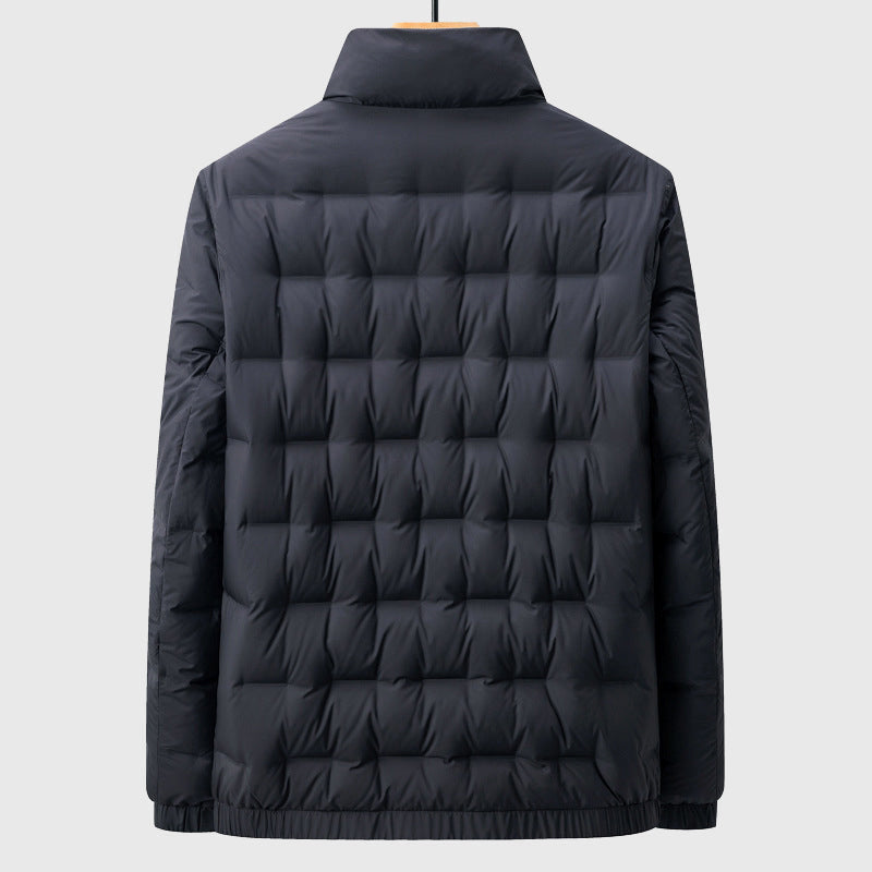 Men's Water-Resistant Quilted Jacket – High Collar and Full Zip