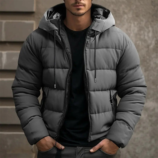 Men’s Waterproof Hooded Puffer Jacket – Breathable Insulated Winter Coat