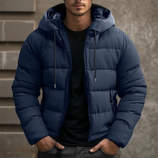 Men’s Waterproof Hooded Puffer Jacket – Breathable Insulated Winter Coat