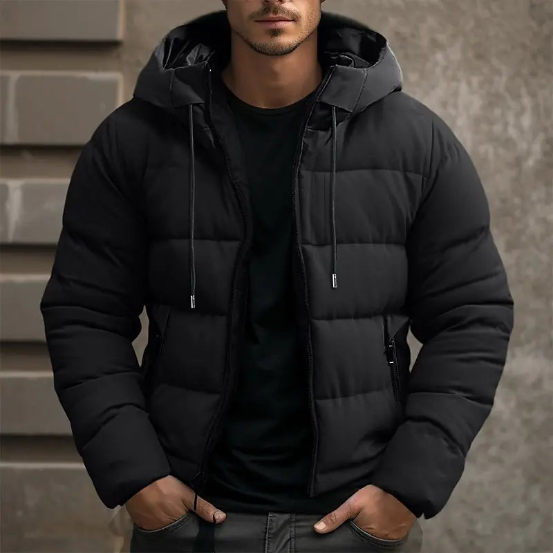 Men’s Waterproof Hooded Puffer Jacket – Breathable Insulated Winter Coat