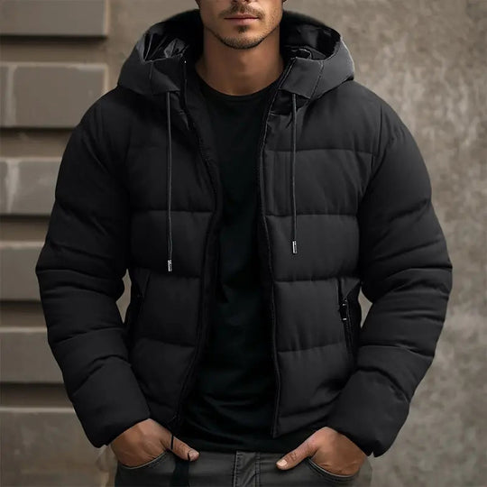 Men’s Waterproof Hooded Puffer Jacket – Breathable Insulated Winter Coat