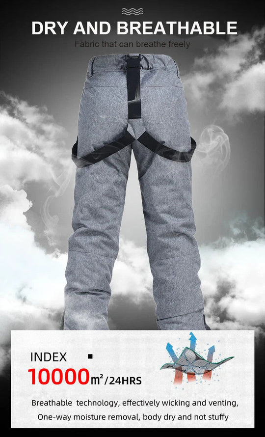 Men’s Waterproof Snowboard Bib Pants – Insulated Ski Trousers with Braces