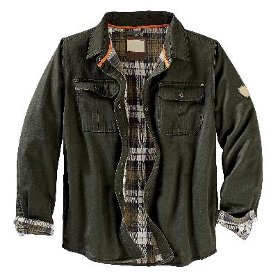 Men's Waxed Cotton Flannel-Lined Bomber Jacket