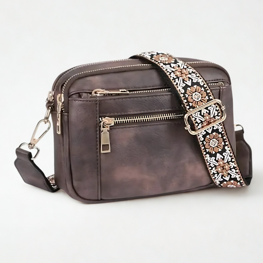 Mini Leather Crossbody Bag – Adjustable 119 cm Strap and Card Slots