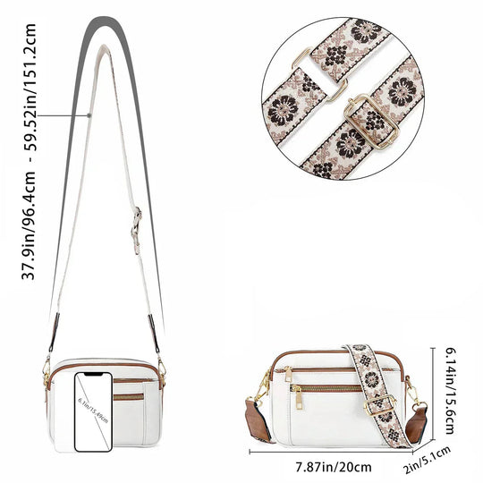 Mini Leather Crossbody Bag – Adjustable 119 cm Strap and Card Slots