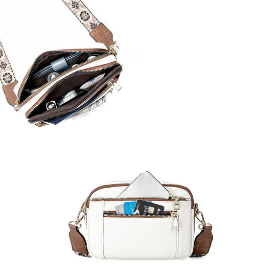 Mini Leather Crossbody Bag – Adjustable 119 cm Strap and Card Slots