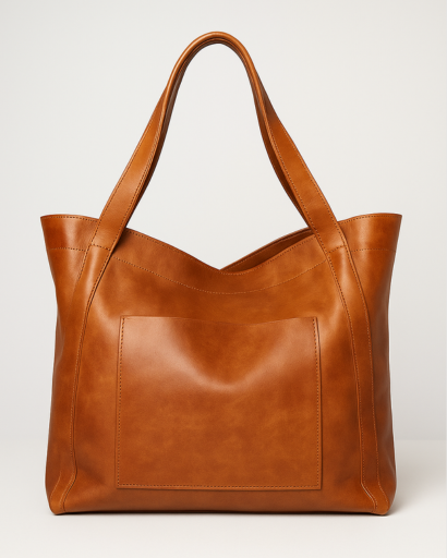 Minimalist Synthetic Leather Shoulder Bag – Spacious Everyday Design