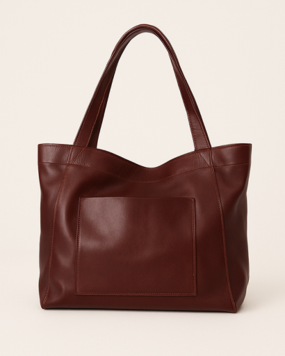 Minimalist Synthetic Leather Shoulder Bag – Spacious Everyday Design
