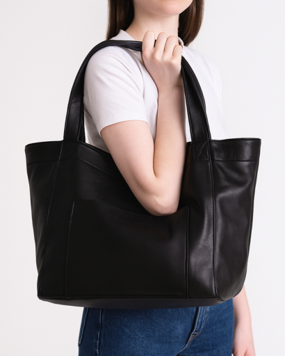 Minimalist Synthetic Leather Shoulder Bag – Spacious Everyday Design