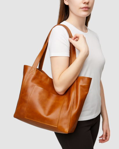 Minimalist Synthetic Leather Shoulder Bag – Spacious Everyday Design