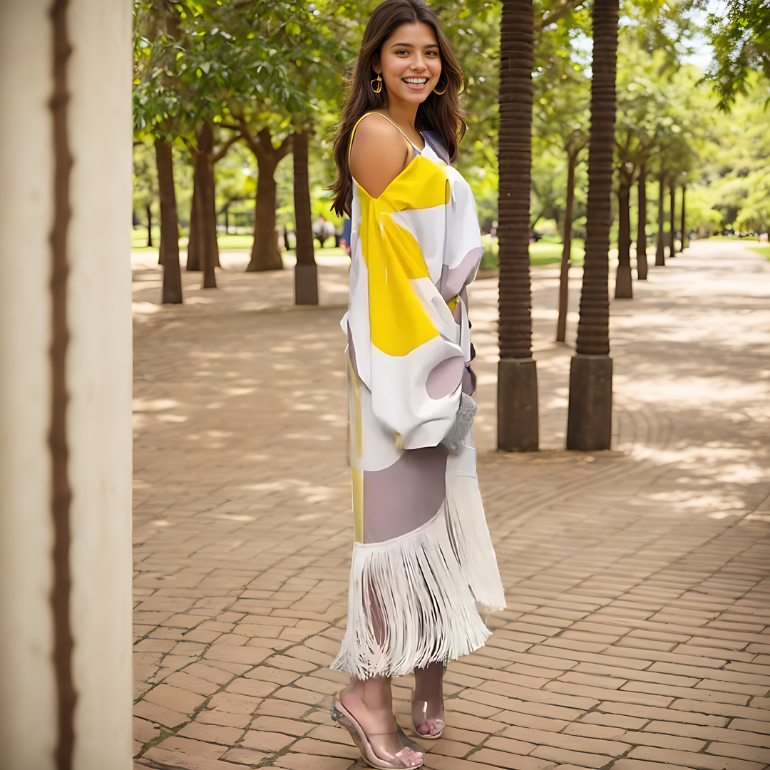 One-Shoulder Asymmetric Wrap Midi Dress