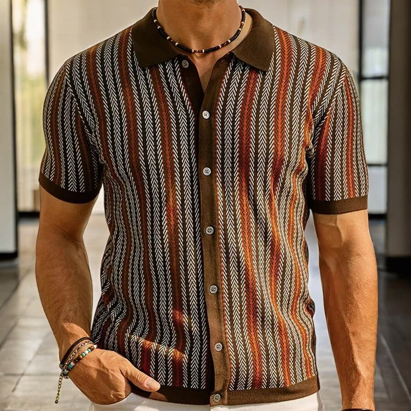Organic Cotton-Blend Herringbone Shirt – Long-Sleeve Button-Up