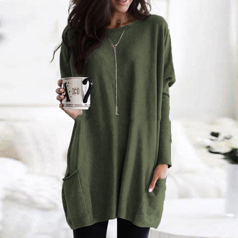 Oversized Sweater Dress – Lightweight Long-Sleeve Knit, S–3XL