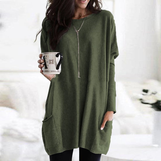 Oversized Sweater Dress – Lightweight Long-Sleeve Knit, S–3XL