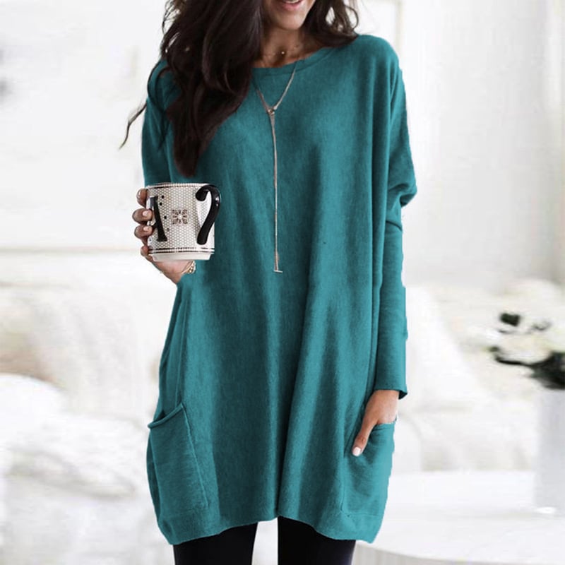 Oversized Sweater Dress – Lightweight Long-Sleeve Knit, S–3XL
