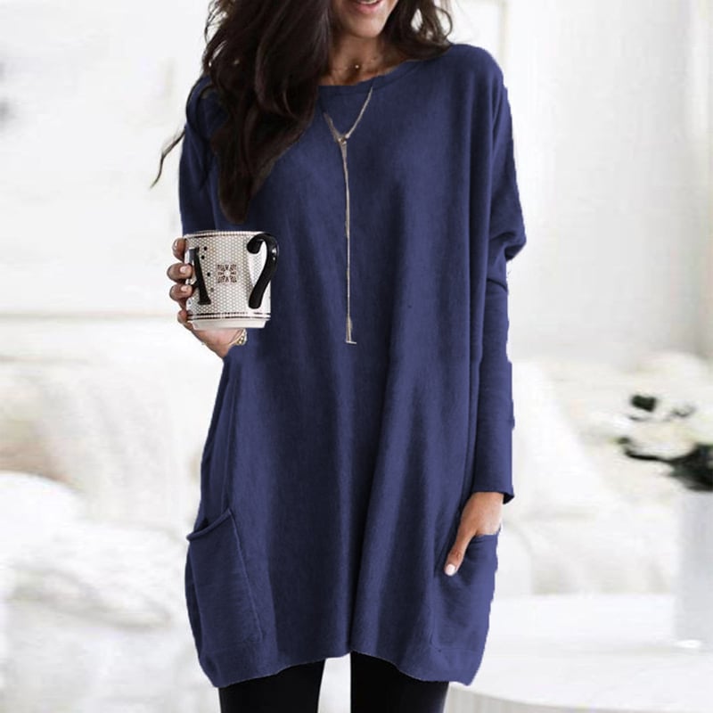 Oversized Sweater Dress – Lightweight Long-Sleeve Knit, S–3XL