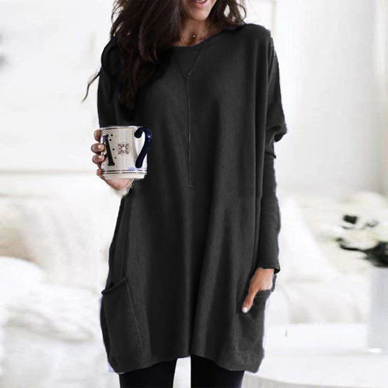 Oversized Sweater Dress – Lightweight Long-Sleeve Knit, S–3XL