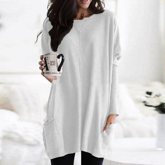 Oversized Sweater Dress – Lightweight Long-Sleeve Knit, S–3XL