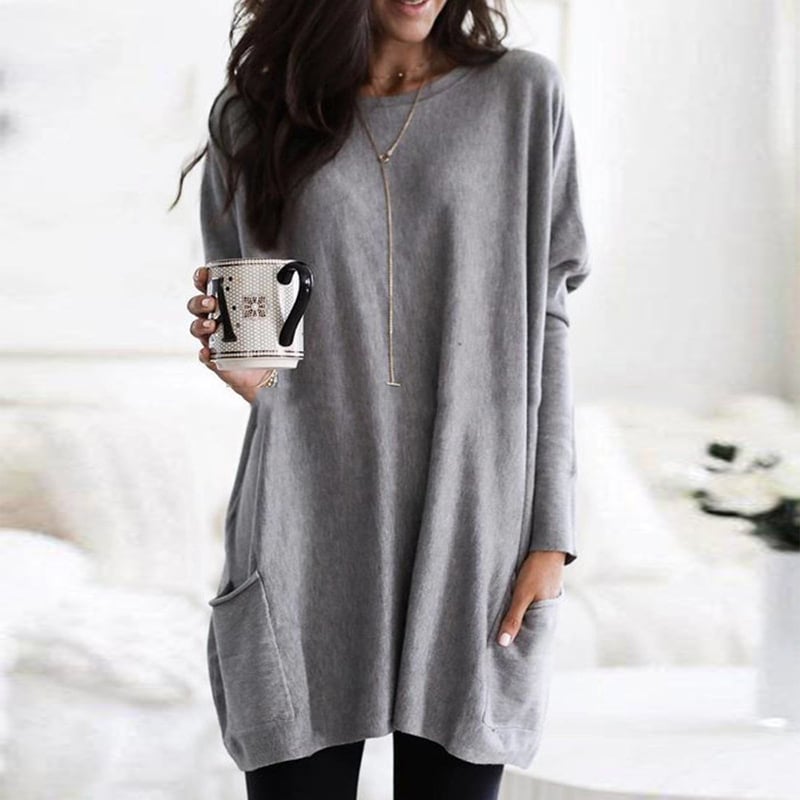 Oversized Sweater Dress – Lightweight Long-Sleeve Knit, S–3XL